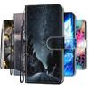 Модный чехол для телефона с 3D-рисунком, кожаный чехол-книжка для iPhone Huawei Honor OPPO Realme OnePlus