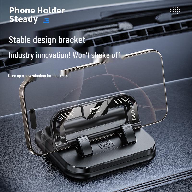 Складной вращающийся держатель для телефона в машину 2-в-1 с номерным знаком