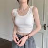 Women Tank Tops O-neck Sleeveless Slim Fit Undershirt Solid Color Camisole High Elastic Bottoming Tops