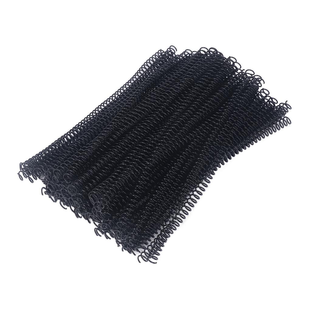 100Pcs Spiral Binding Coils Plastic Dia 9.5mm 3 8in 48 Teeth 4:1 Ratio 75 Sheet Capacity for A4 Paper Black