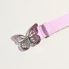Elegant PU Leather Waist Belt Waist Ornament Decorative Sash Feature Rhinestone Butterfly Buckle for Fashion Women