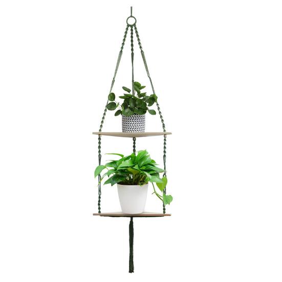 Настенная угловая полка Богема Ручная работа Хлопковая веревка 45659 Ярусная