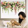 Colorful Floral Window Sticker Removable Flower Window Clings Waterproof Static Window Decal for Home Office Bedroom Bathroom Decor