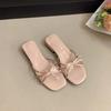 Coarse-heeled sandals for women's summer wear, bow-tie thin strap open-toed low-heeled temperament cool slippers for women's 2025 summer new models