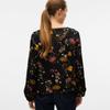 Easy Joy Black V-neck Blouse with Flowers Woman VERO MODA