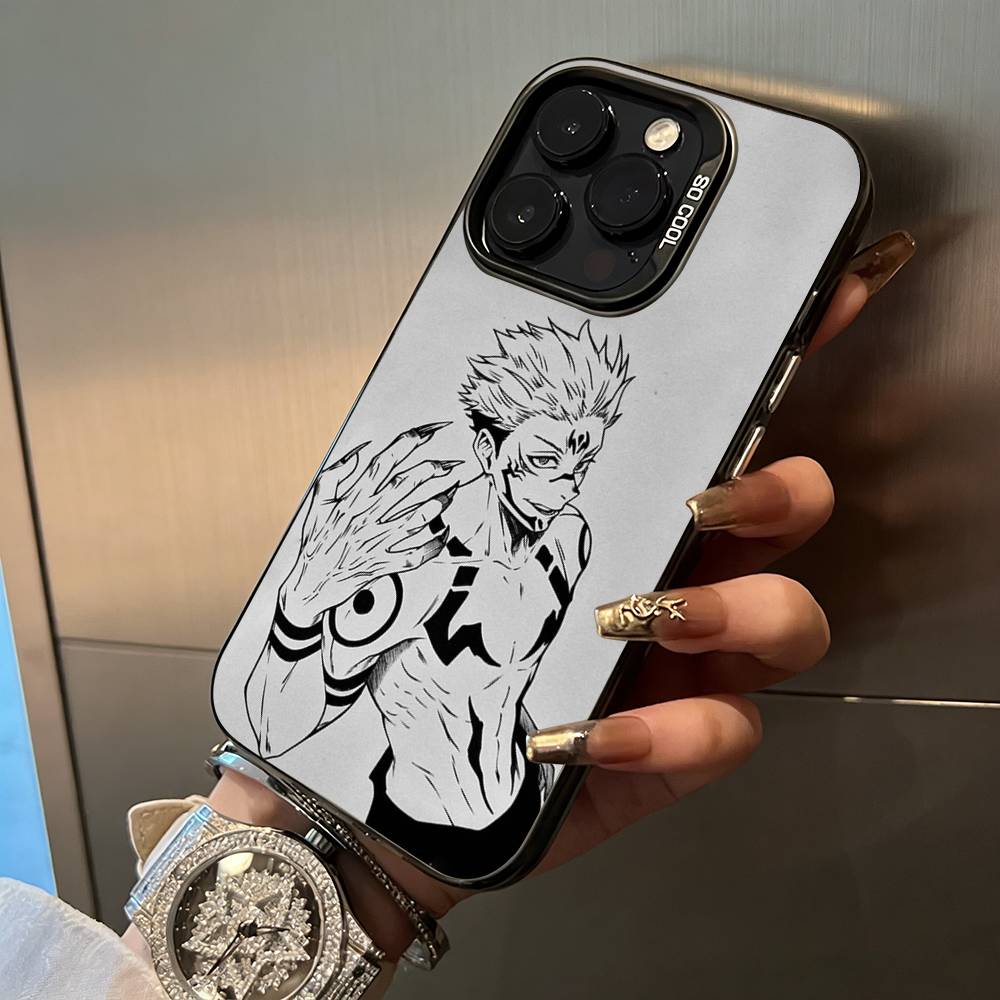 Популярный-Аниме--Магическая Битва Чехол для Телефона Для iPhone 17,16,15,14,13,12,11 Plus Pro Max Цветной Серебристый Чехол для Телефона