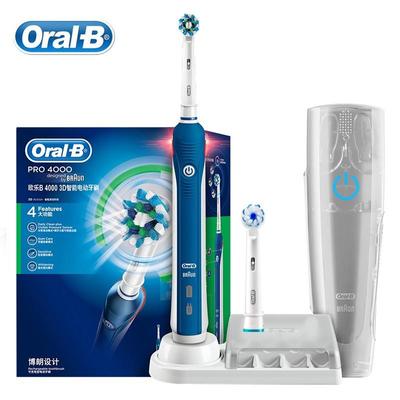 Электрическая зубная щетка Oral B Pro 4000, 3D Clean Sonic, зубная щетка с индуктивной зарядкой, водонепроницаемая, 4 режима чистки, с дорожной коробкой