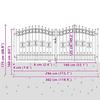 Garden Gate KAMPEN with Spear Tip Black 302 x 125 cm Steel