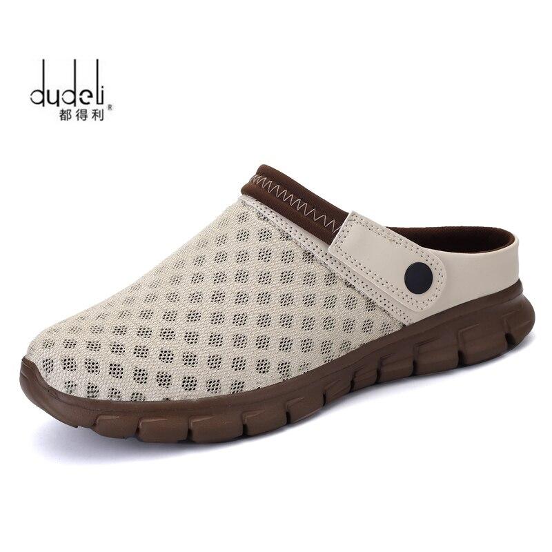 Новые летние мужские сабо в сетку, мужские тапочки размера 12, дышащие нескользящие сабо, мужская садовая обувь, повседневные мягкие пляжные сандалии