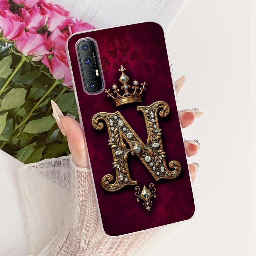 Чехол для OPPO Reno3 Pro 4G с силиконовой защитной задней крышкой с начальной буквой Для OPPO Reno 3Pro 5G Чехол Reno3 Pro Телефон Funda