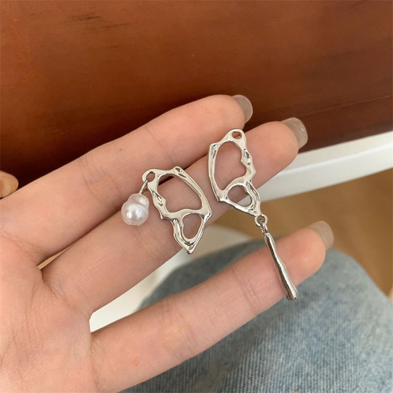 Новые асимметричные серьги-подвески в виде полых капель воды серебристого цвета, нерегулярные металлические геометрические серьги-заявления, висячие серьги brincos