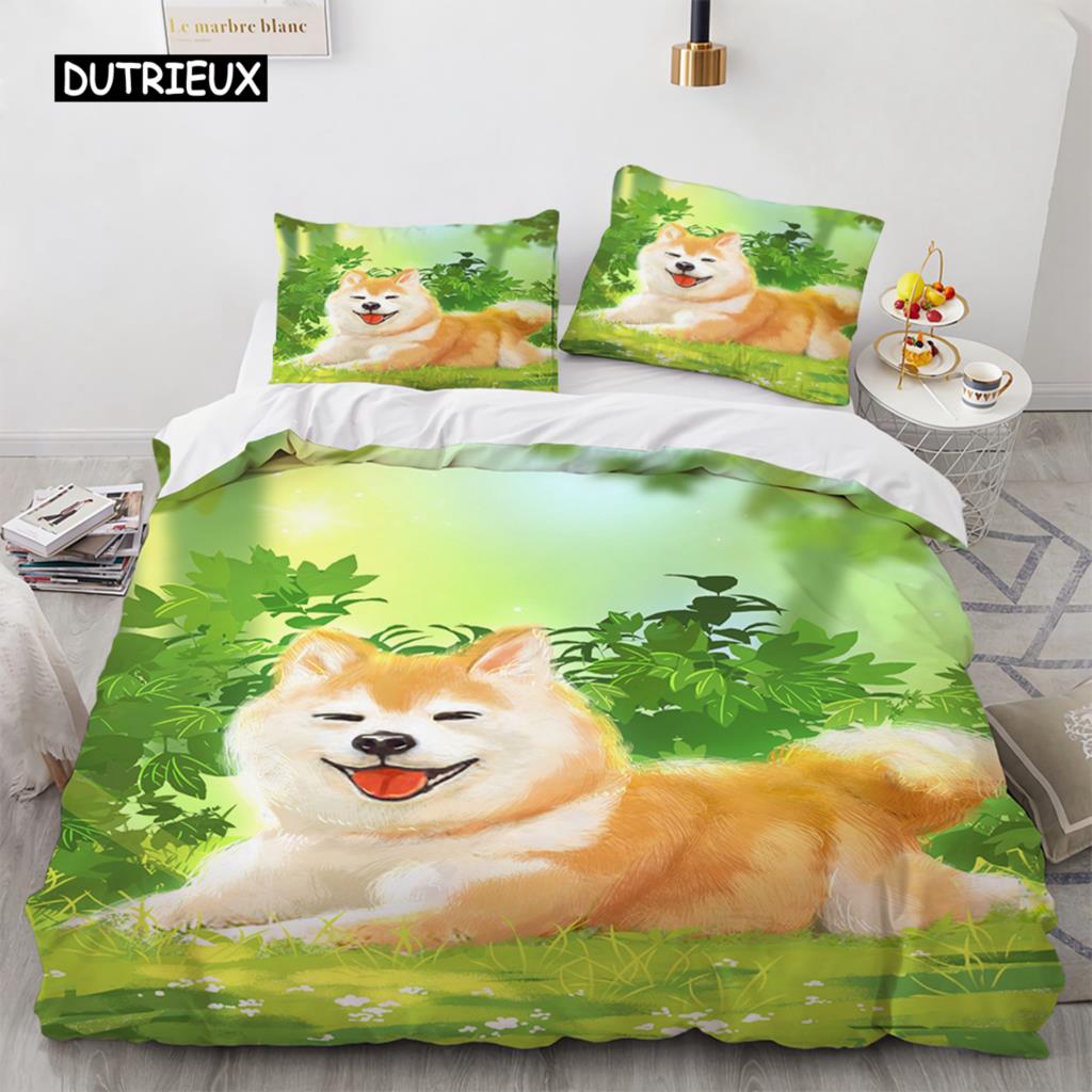 Акварельная собака Пододеяльник King Queen Size 3D Милый Бегущий Питомец Щенок Постельное белье для Детей Подростков Взрослых Лабрадор Покрывало-одеяло Инструмент