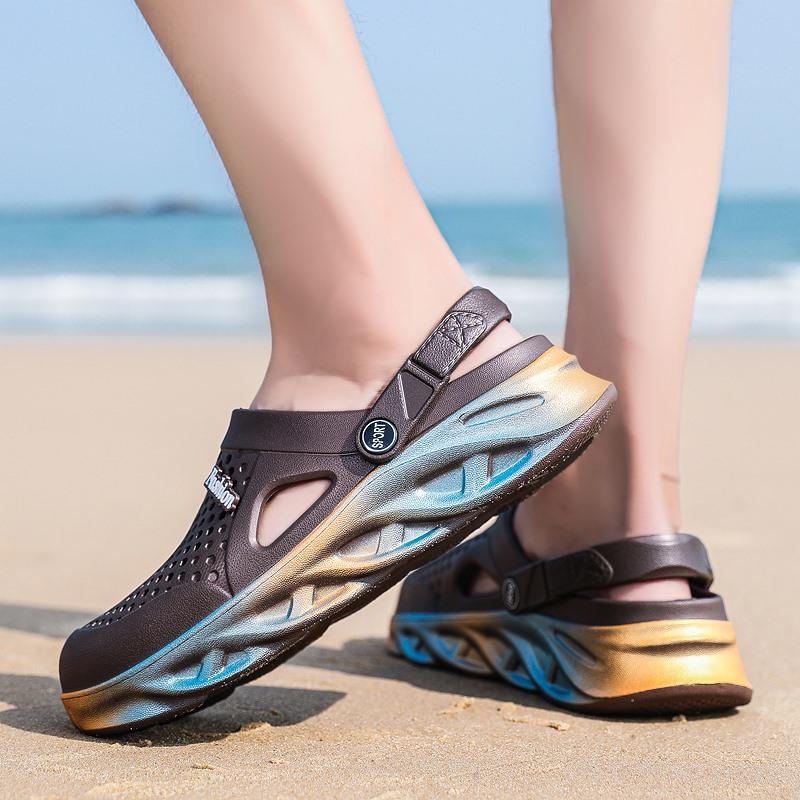 Мужские женские летние сандалии для пляжных видов спорта, парная обувь без шнуровки, тапочки, сабо, водные сандалии