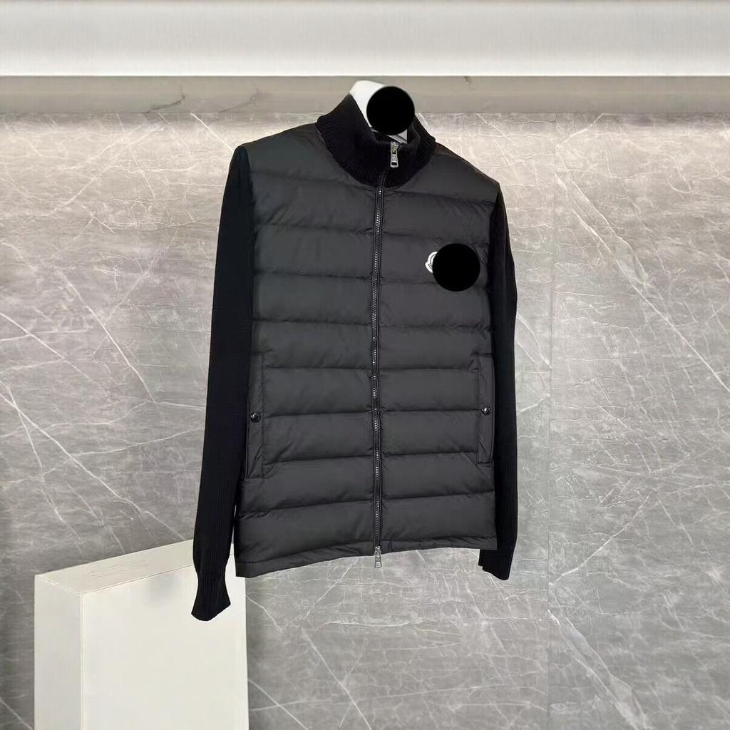 Autumn and winter new stand-up collar knitted splicing light down jacket women's short warm jacket