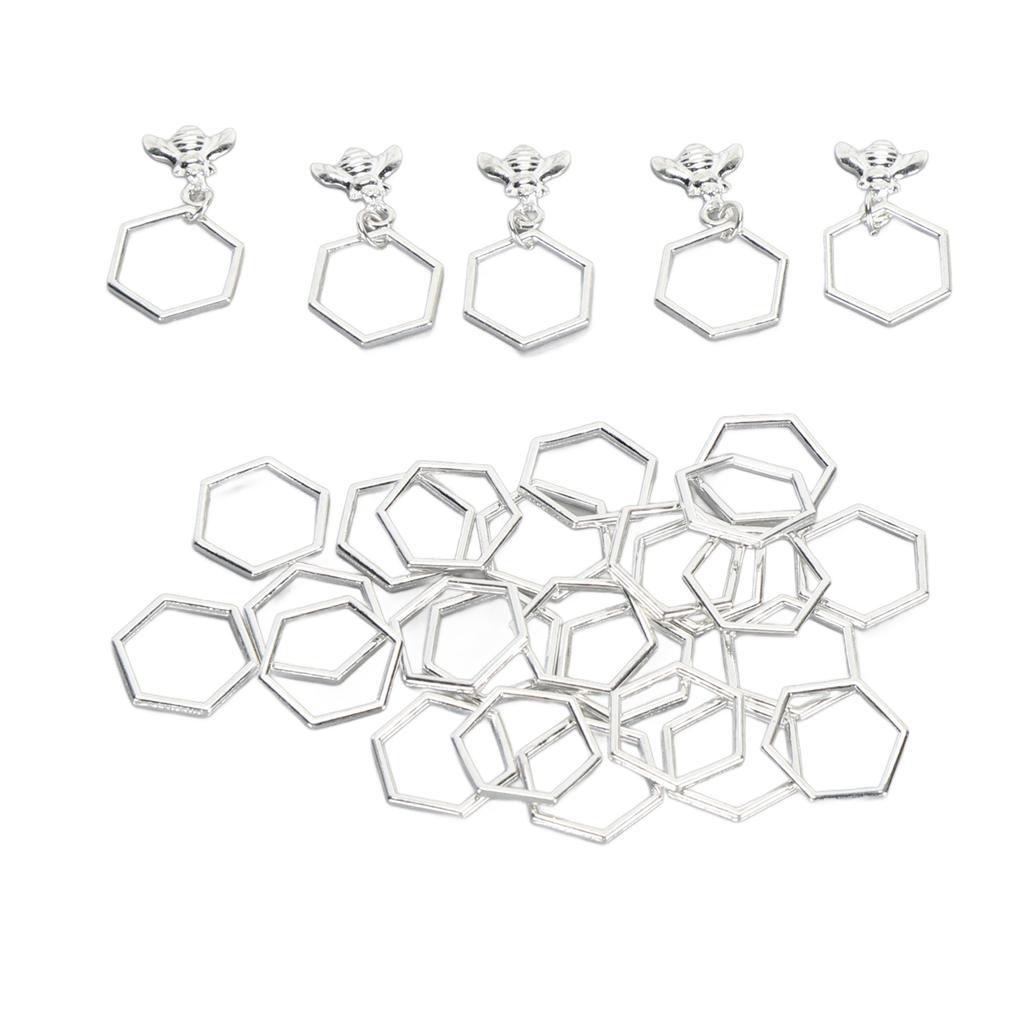 30 шт. маркеры для вязания крючком металлические шестигранные маркеры для ткачества, рукоделия, ткани, одежды