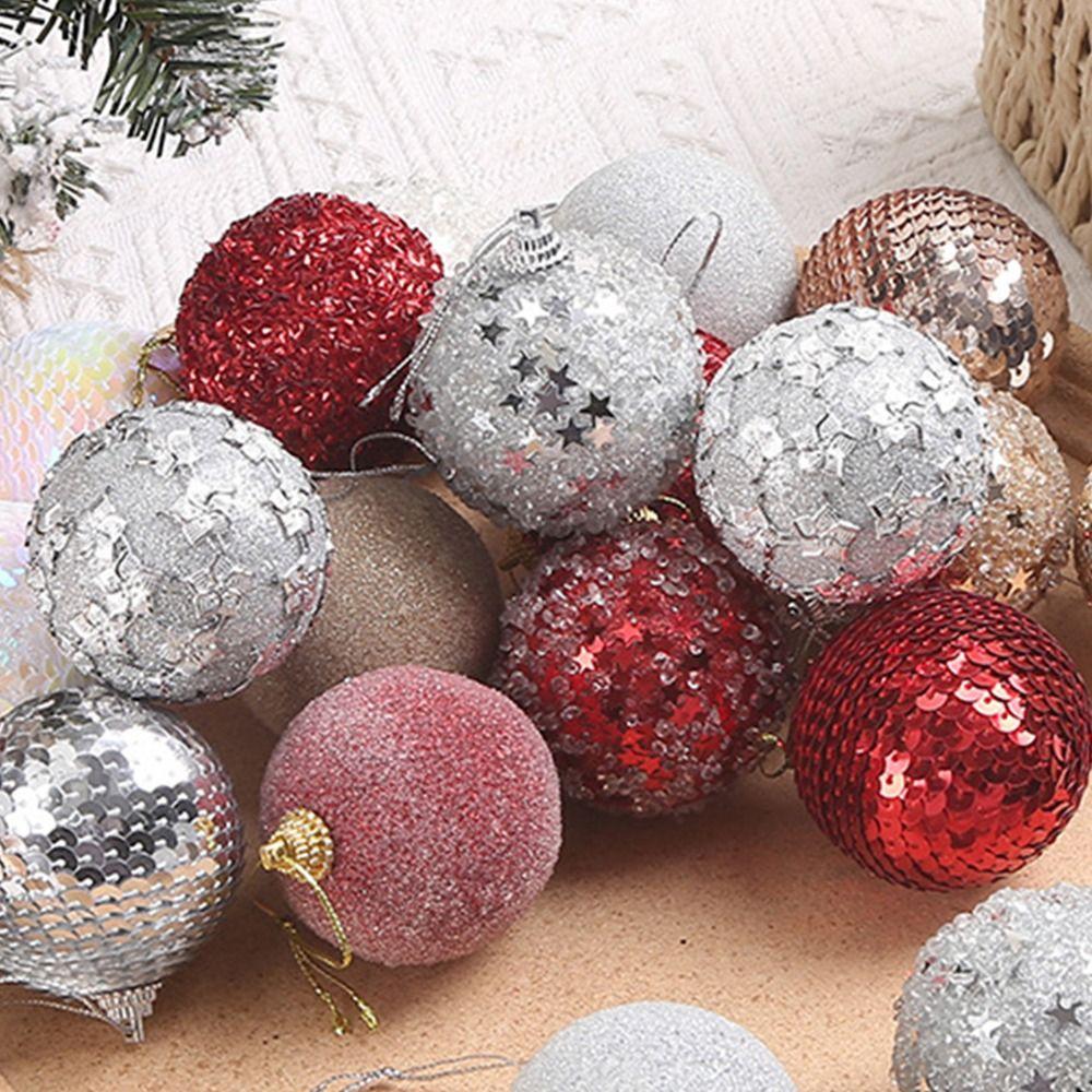 16 шт. 6 см Пенопластовый Рождественский Шар Подвеска Блестящие Украшения для Рождественской Елки Домашние Новогодние Украшения