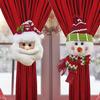 Santa Claus Snowman Curtain Tiebacks Set of 2 Curtain Holdback  Holiday Decor