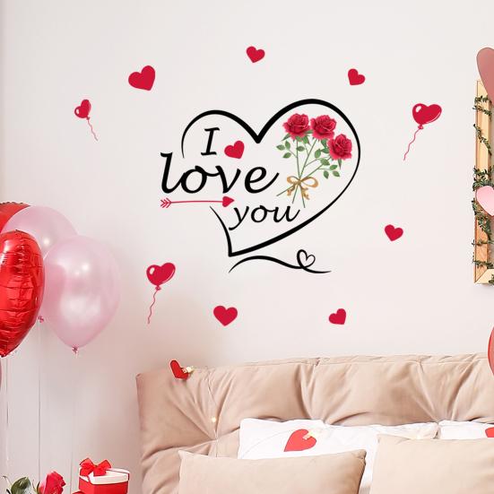 Наклейка на стену, водонепроницаемая, романтическая, съемная, самоклеящаяся, декоративная, из ПВХ, я люблю тебя, люблю, наклейки на стену, домашний декор