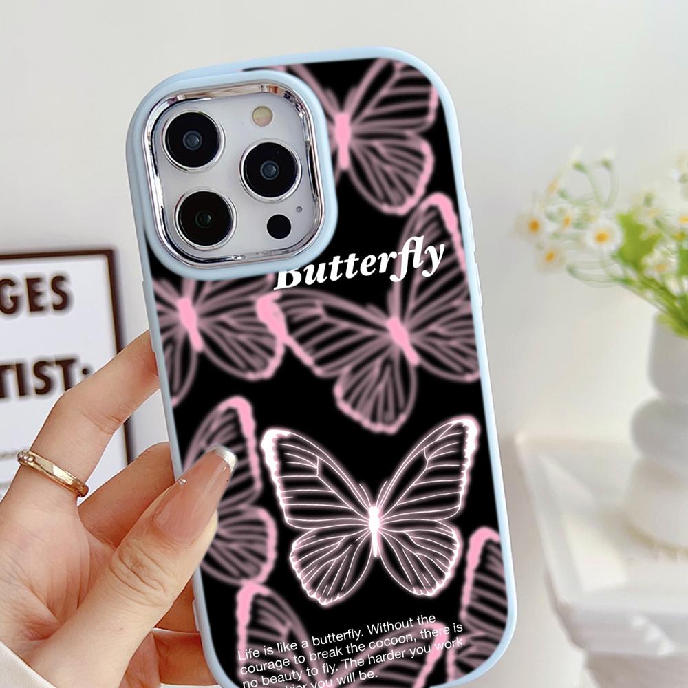 LZ4 Butterfly art design мягкий чехол для телефона Samsung S24 Ultra S23 Plus S21 FE A16 A54 A52 A06 Infinix Hot 40 30i защита объектива противоударный чехол