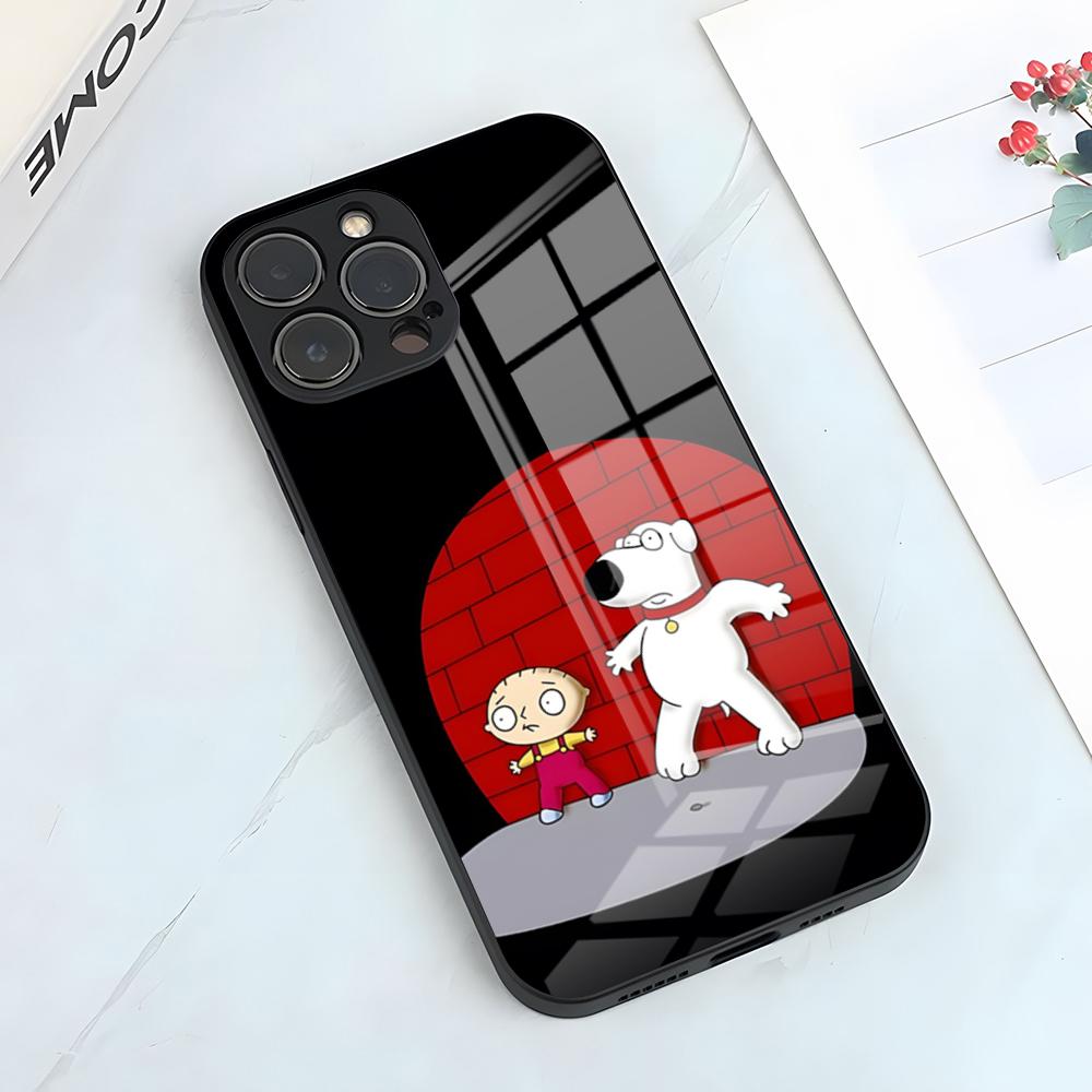 Чехол F-Family Funny Guy для iPhone 17 Pro Max 15 Pro 16 14 Plus 12 13 Mini 11 Pro Ударопрочный Стеклянный Чехол