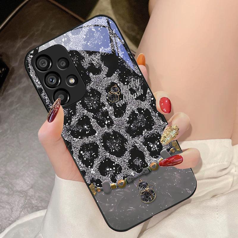 Чехол-тыква с леопардовым узором для Samsung Galaxy S10 4G S20 11E 30 S21 22 S24 Fe Pro S23 S25 Ultra 5G S9 Чехол для телефона из закаленного стекла