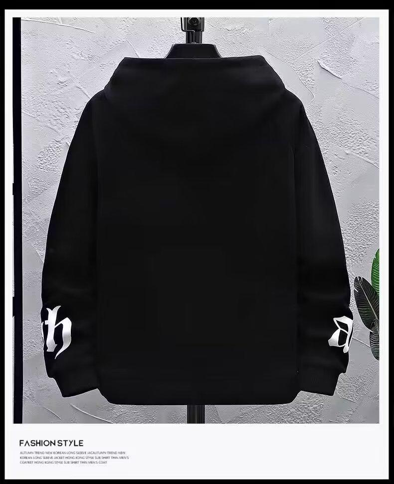 Модное мужское велюровое худи облегающего кроя в корейском стиле на осень/зиму 2025