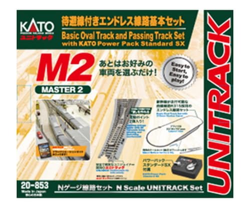KATO N Gauge M2 Бесконечный путь с боковым путем Базовый набор Master 2 Набор рельсов для железнодорожной модели 20-853