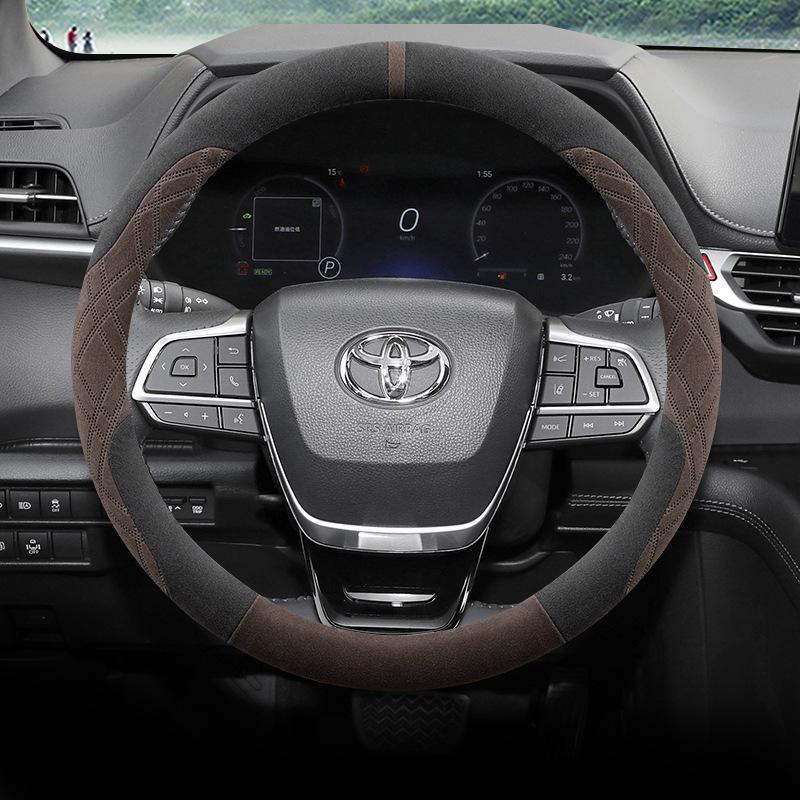 Чехол на руль 2023 Toyota Sienna - Замша, Нескользящий, Впитывающий пот, Идеально подходит для осени и зимы