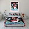 Snowman Ice Skating Scene Bedding Duvet Cover Set Duvet Cover Pillowcases  (1*Duvet Cover 2*Pillowcases, without duvet insert)