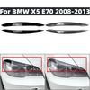 Pair Headlight Eyebrow Headlamp Eyelids Evil Style Stickers Carbon Look/Glossy Black For BMW X5 E70 2008-2013