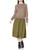 Mira Owen Knit Pullover Set Docking Balloon Dress 09WFO214015 OLV 1 Women's