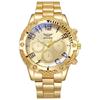 New Blue Light Glass Men's Watch Steel Band Quartz Digital Scale Three Eyes Fashion Quartz Wrist Watch