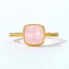 Tancise Classic 925 Sterling Silver 7*7 Pink Quartz Ring Ladies Jewelry Wedding Promise Party Gift