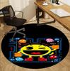PAC Pattern Round Rug, Indoor/Outdoor Mat, for Picnic, Gameroom, Bedroom, Office, Living Room, Home Decor Carpet, Birthday Gift