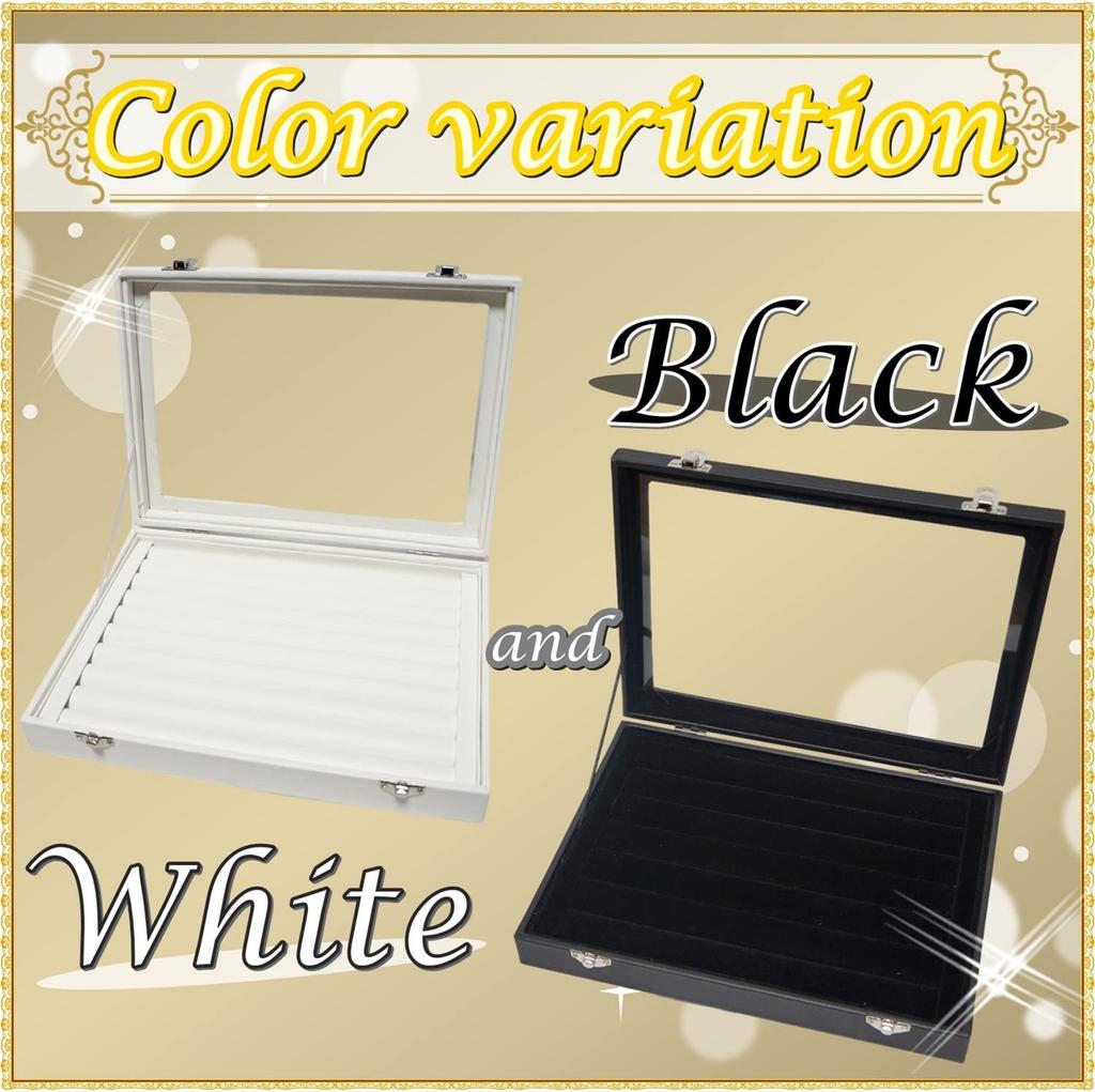 Прозрачный органайзер для хранения украшений, кейс, подходит для больших наборов серег и серег с гвоздиками (черный, средний размер, включает набор серег)