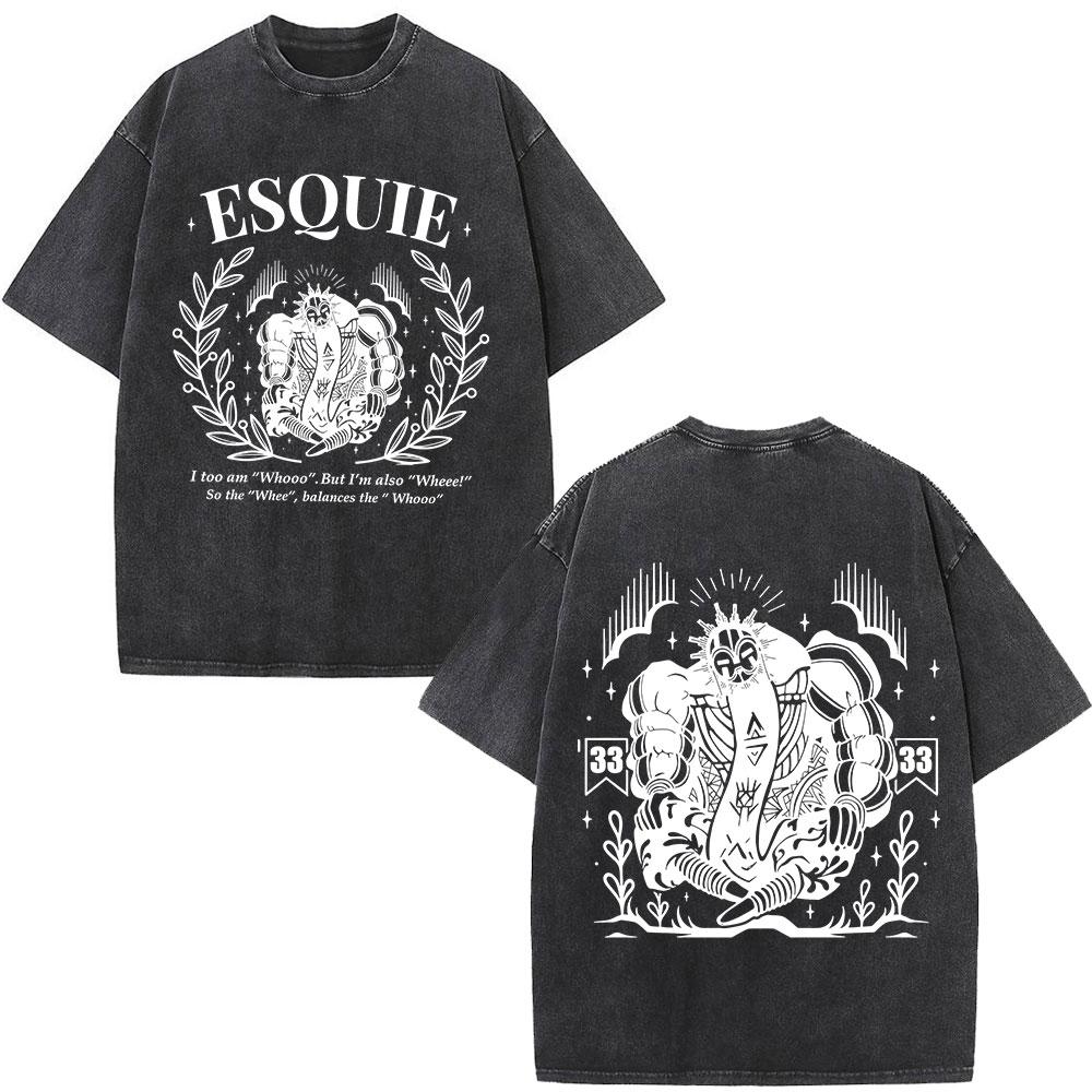Esquie Clair Obscur Expedition Vintage Washed T Shirts Mens Women Clothing Fashion Cotton Short Sleeve Tshirt Streetwear