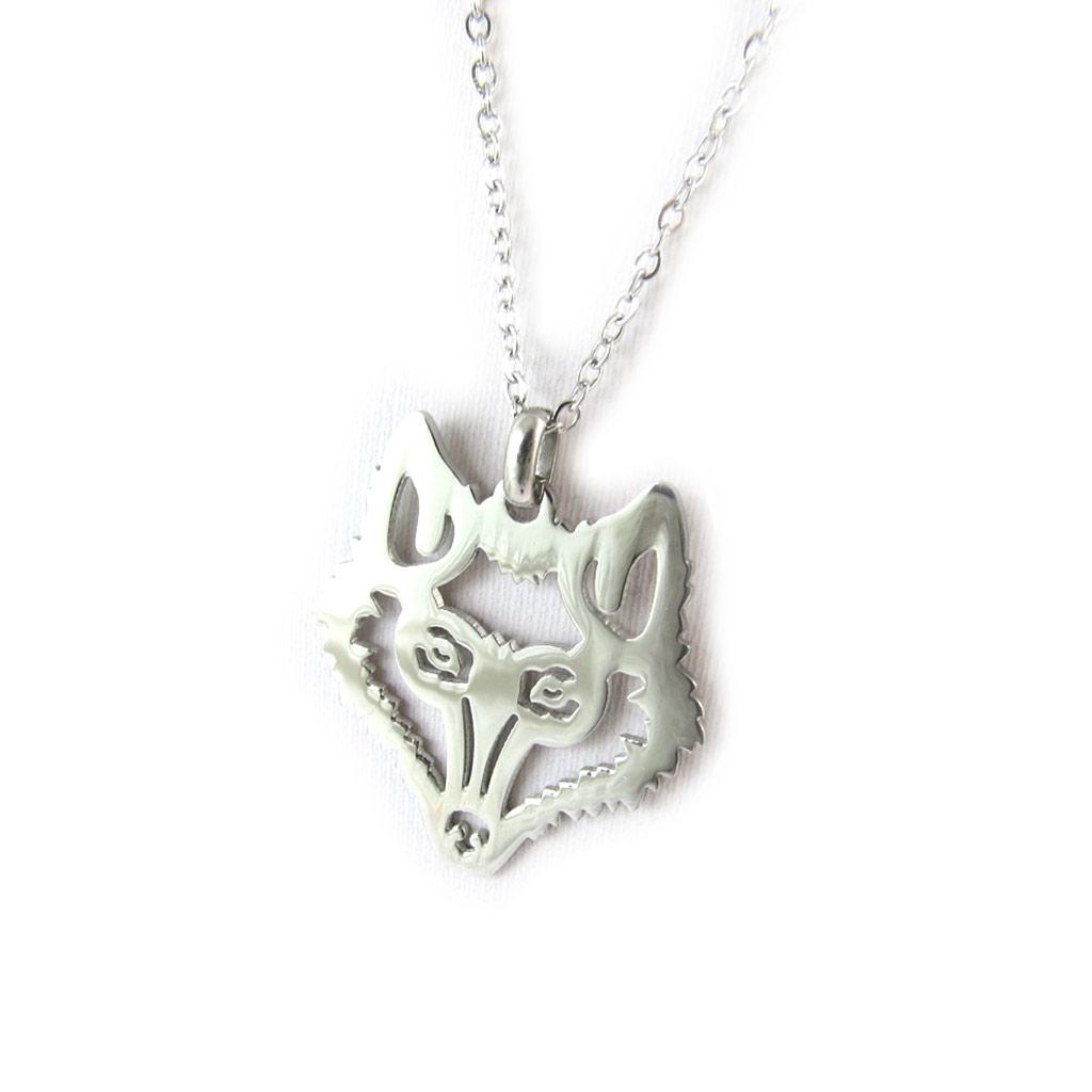 Les Trésors De Lily [N3369] - Collier acier 'Loup Majestueux' (60 cm)