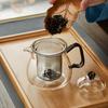 Pokaro Tea Heat-Resistant Glass Teapot, 570ml, with Strainer and Lid, Green Handle and Knob, Stylish Glass Teapot for Black Tea and Herbal Tea,