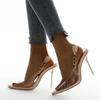 Transparent Pumps Women Sexy Pointed Toe Chain Design Crystal Heel Ladies Shoes Stiletto High Heels Wedding Dress Shoes998