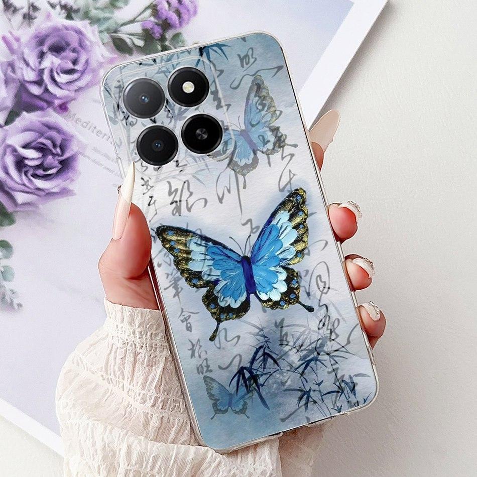 Чехол для телефона Honor X5b Plus X6b X7b X8b X9b 5G Элегантный Цветок Кот Расписной Мягкий Силикон ТПУ Чехлы
