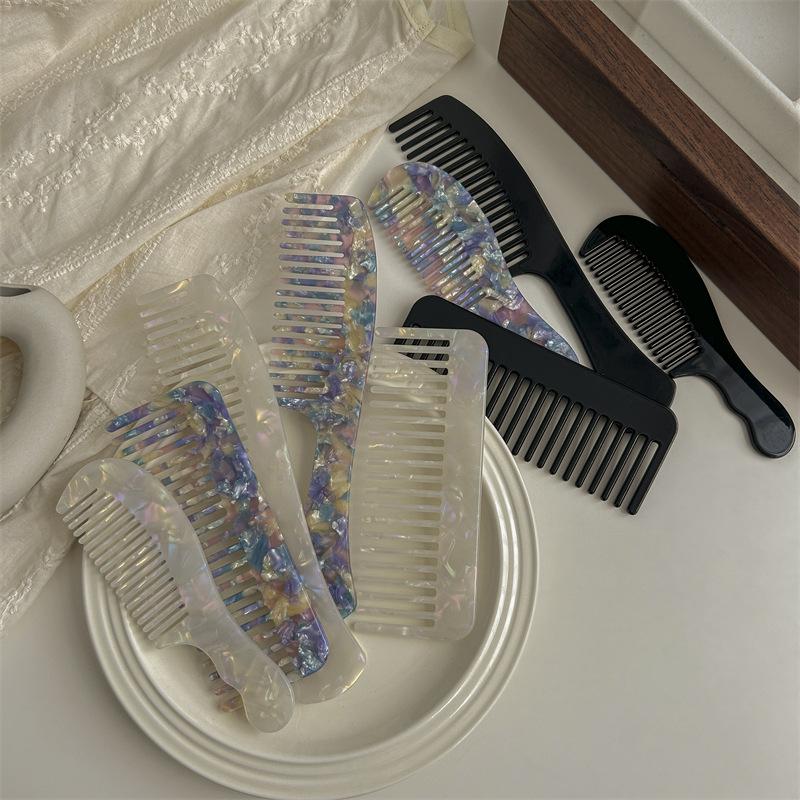 Корейская ретро-расческа с широкими зубьями и уксусной кислотой для вьющихся волос - аксессуар для волос в стиле знаменитостей для женщин