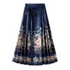 Spring Autumn Half Skirt Hanfu Clothing Embroidered Silk Pleated Skirt National Style New Skirt  Horse Face Pleated Skirt