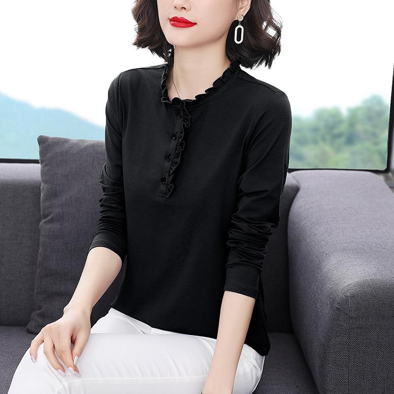 Women's Spring and Summer Vintage French Long Sleeve Large Size Lapel Breathable Long Sleeve