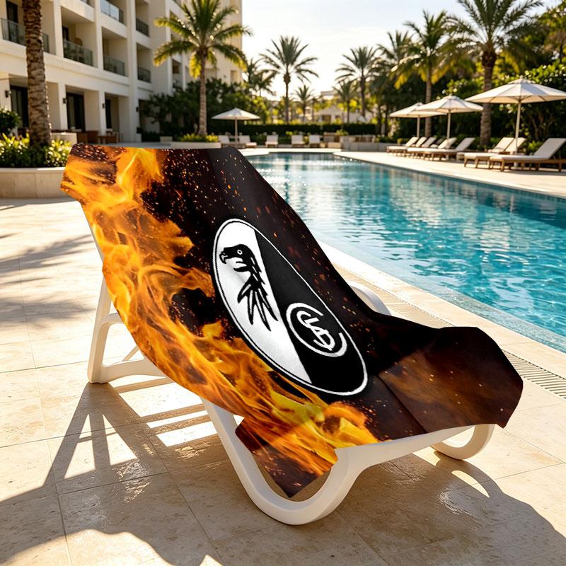 SC Freiburg Print Beach Towel Design, Soft, Lightweight. for Home Bathroom, Spa, Pool, Yoga, Surfing, Camping, Gift for Family, Friend