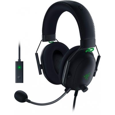 Razer Игровая гарнитура BlackShark V2 со звуковой картой USB, USB-гарнитура с аналоговым 7.1-канальным стереозвуком THX, запатентованной технологией, титановым покрытием, 50-мм драйвером
