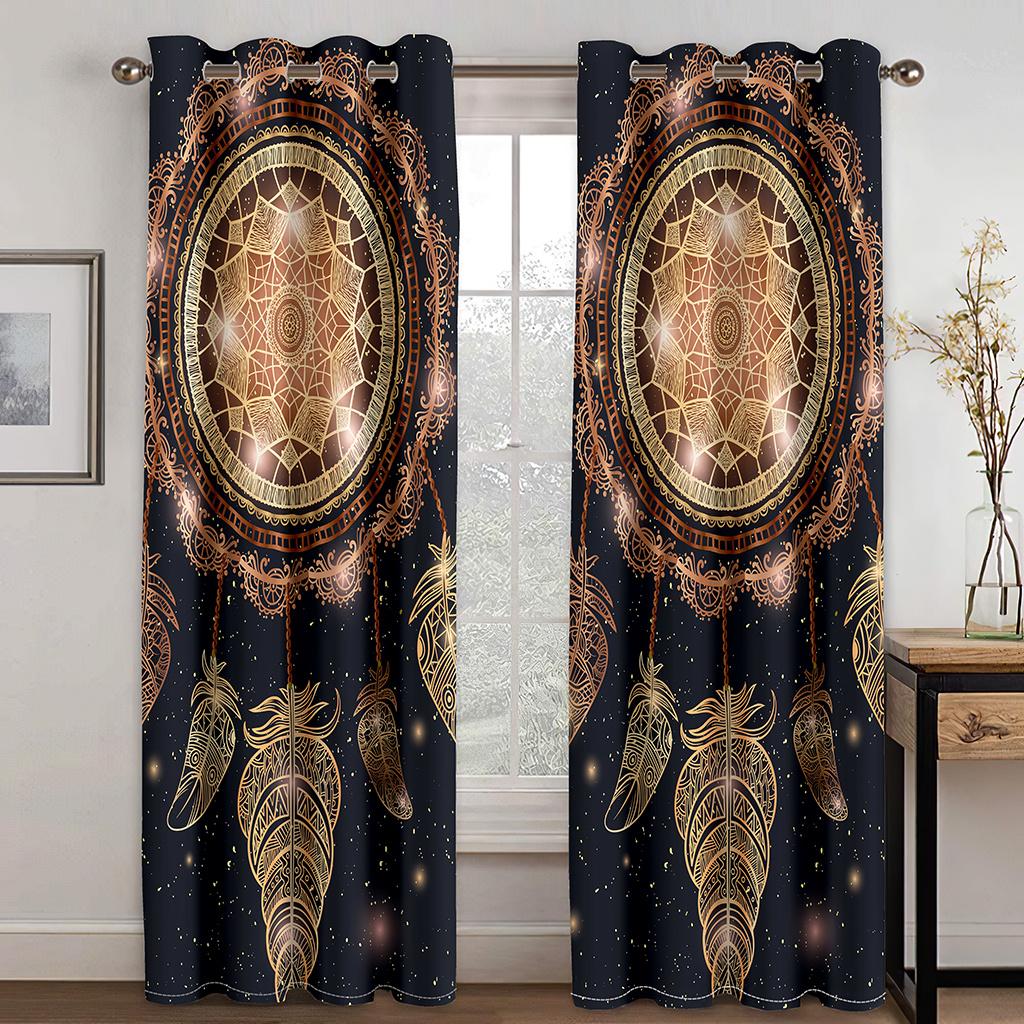 Цветные шторы-ловцы снов 3D Современный домашний декор Затемняющие шторы 2 панели Роскошный декор для гостиной, спальни, балкона