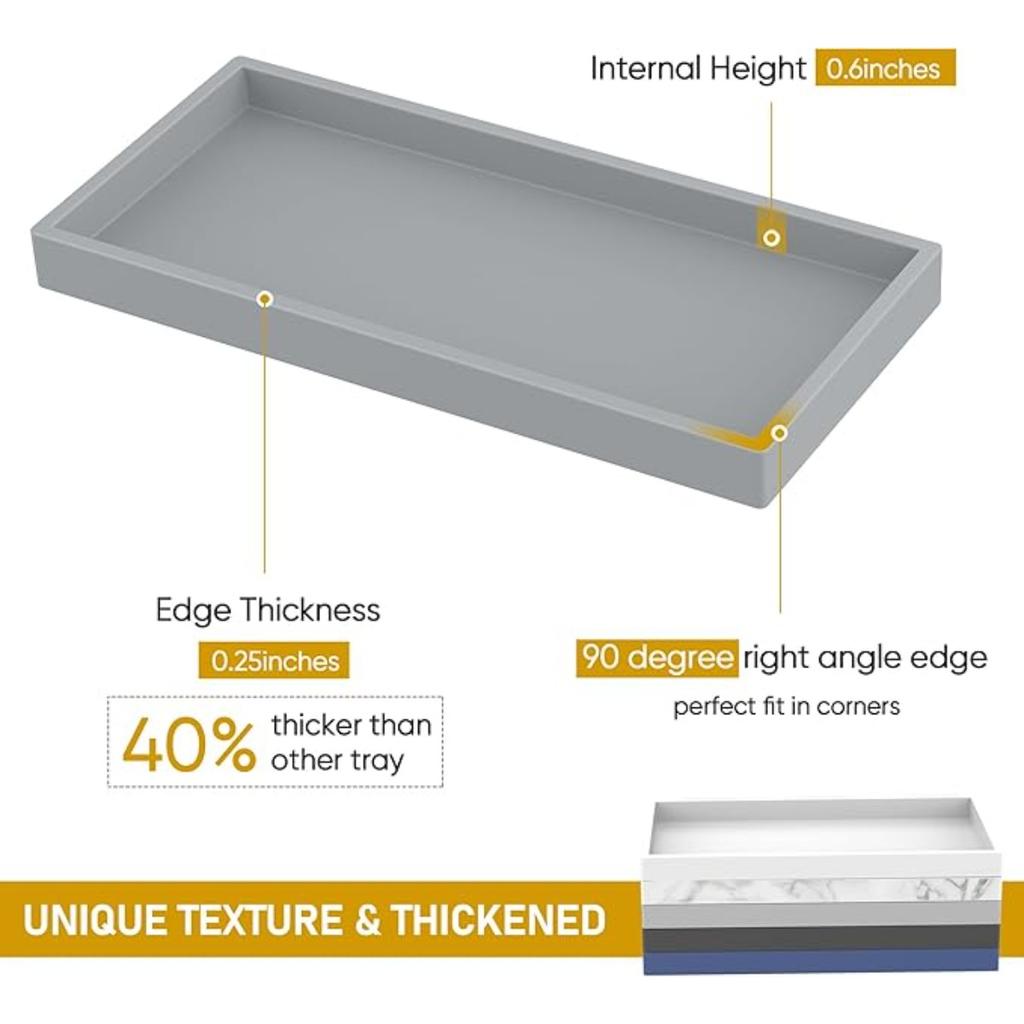 Гибкие подносы для ванной, поднос для столешницы и туалетного столика – Силиконовые подносы для дозатора мыла, держатель для средства для мытья посуды, органайзер для кухонной столешницы, органайзер для раковины