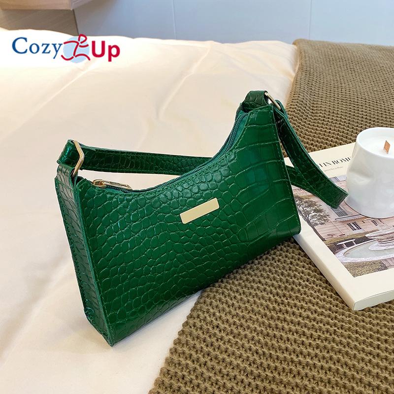 Сумка подмышки Cosy Up с крокодиловым узором, маленькая квадратная сумка, женская сумка через плечо