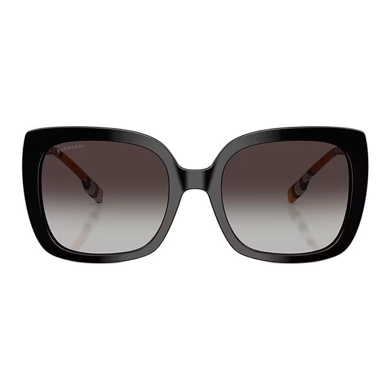 Burberry 4323F New Striped Series Elegant Vacation Style Fashion Square Sunglasses Women sunglasses Black BE-S-4323F-38538G
