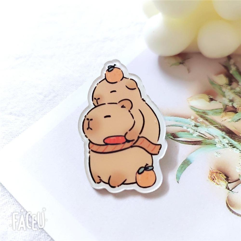New Capybara Acrylic Badge Animals Cute Bag Pin Fashion Capybara Brooch